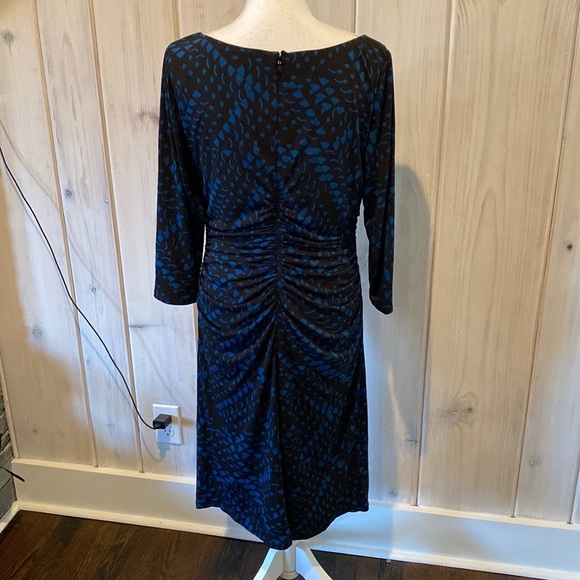 White House black market black with blue jewel print dress NWT - Picture 5 of 7